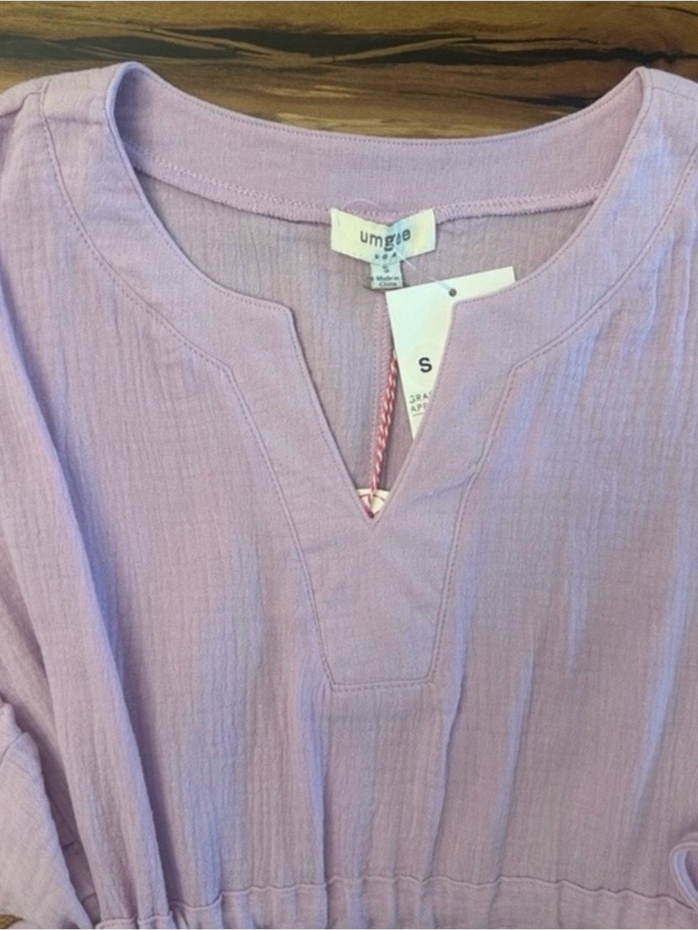 Umgee Lilac Ruffle Tie-Waist Mini Dress | Size: Small NWT - Picture 3 of 11
